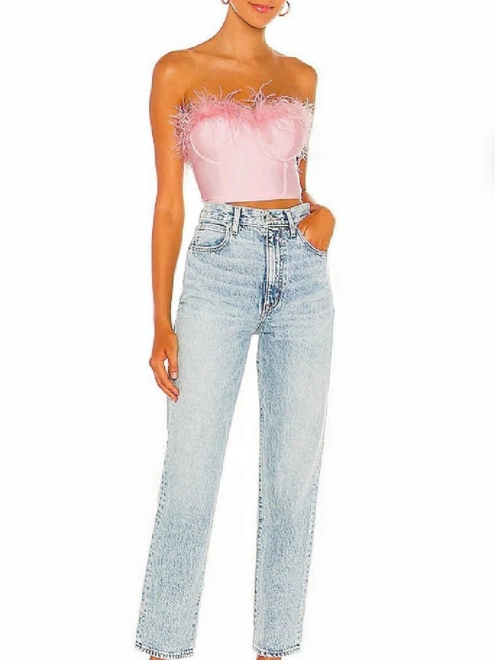 superdown Ramona Bustier Top Pink Crop Top